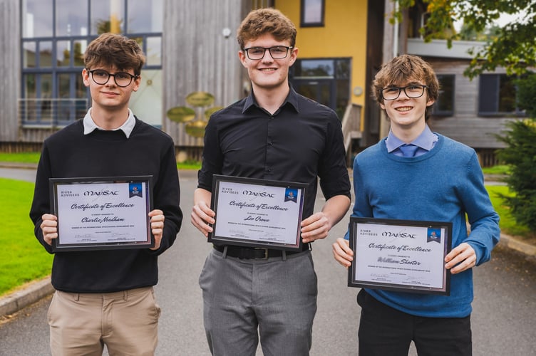 2024 space scholars (left to right) – Charlie Needham, Leo Crowe and William Shooter