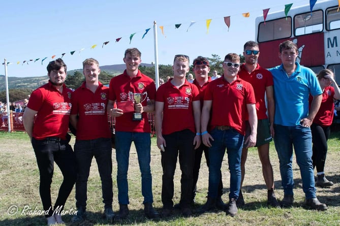 Members of the Isle of Man Young Farmers. Robert Kissack (far right in blue) sadly died in the early hours of Sunday morning