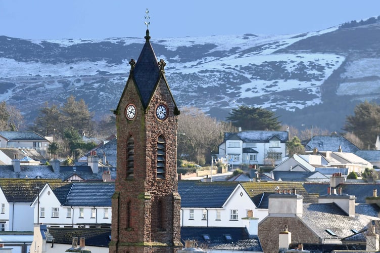 Snow and ice on the hills as seen from Peel Hill