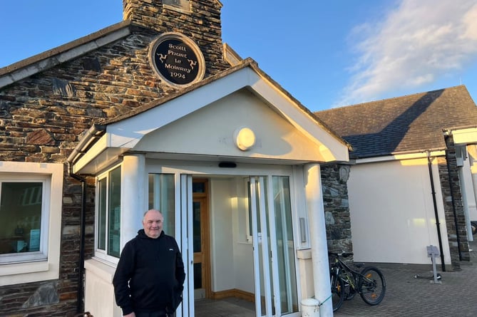 Steve Shepherd outside Scoill Phurt Le Moirrey, where he has been the caretaker since the school opened in 1994