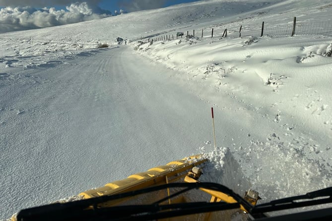 A blanket of snow has covered the A18 Mountain Road