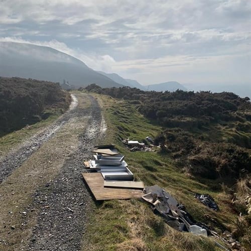 Previous fly tipping at Eairy Cushlin