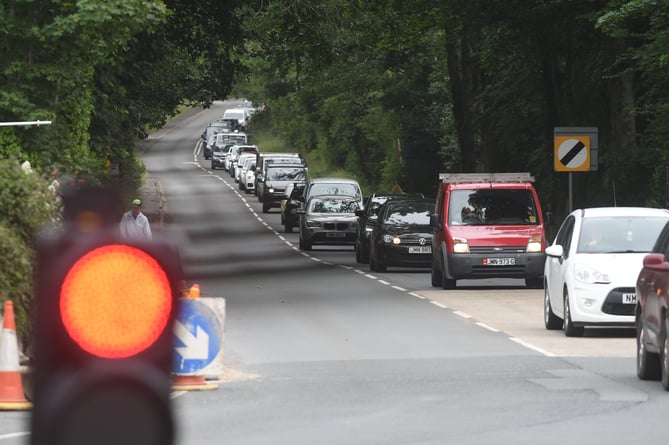 Tailbacks at Ballacraine traffic lights previously