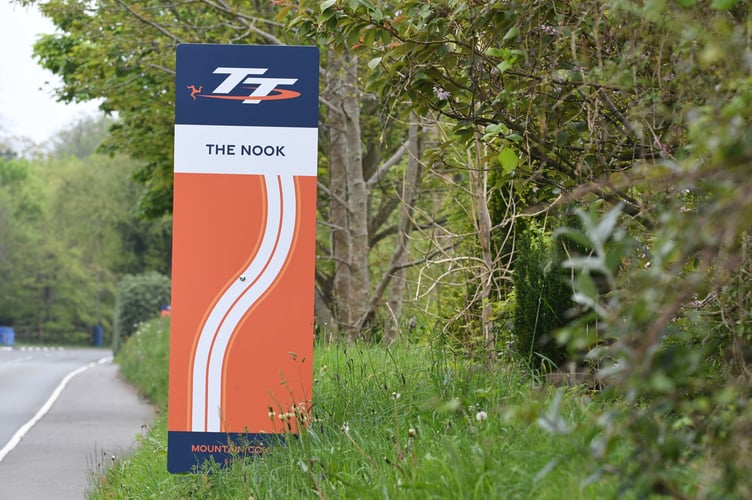 The new TT course signage at the Nook