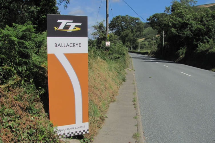 A former directional road sign at Ballacrye 