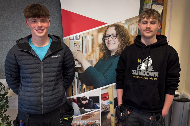 Plumbing students (L-R) Olllie Milar and Juan Skelly