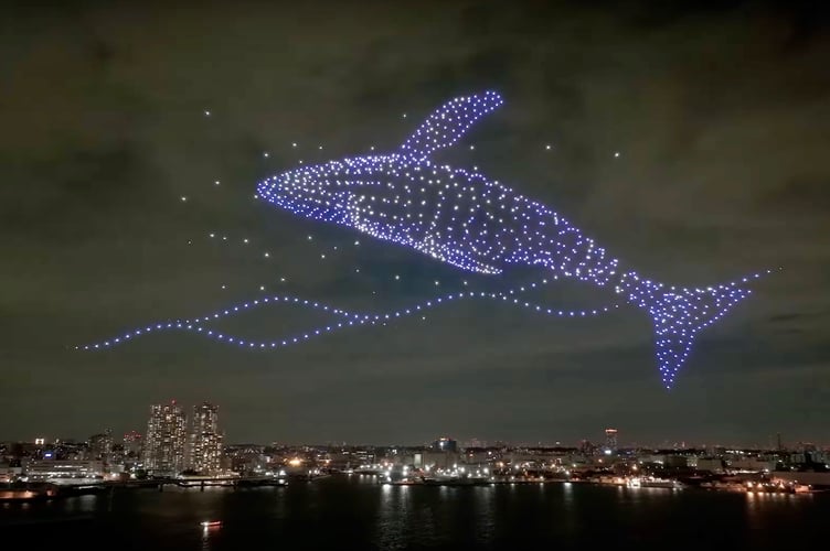 A display which took pace in Japan using 1,000 drones