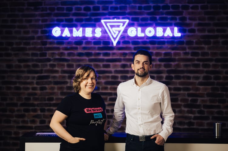 Love Tech's Clare Pettit with Ty Smith from Games Global