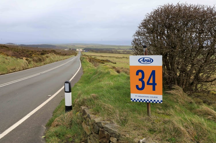 The 34th milestone marker on the Mountain Road from Kate's Cottage. This and other markers from sectors four to six will be available in the Isle of Man TT auction from March 18