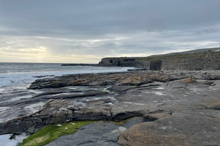 A quirky little walkway and shelter along the coast at Port St Mary