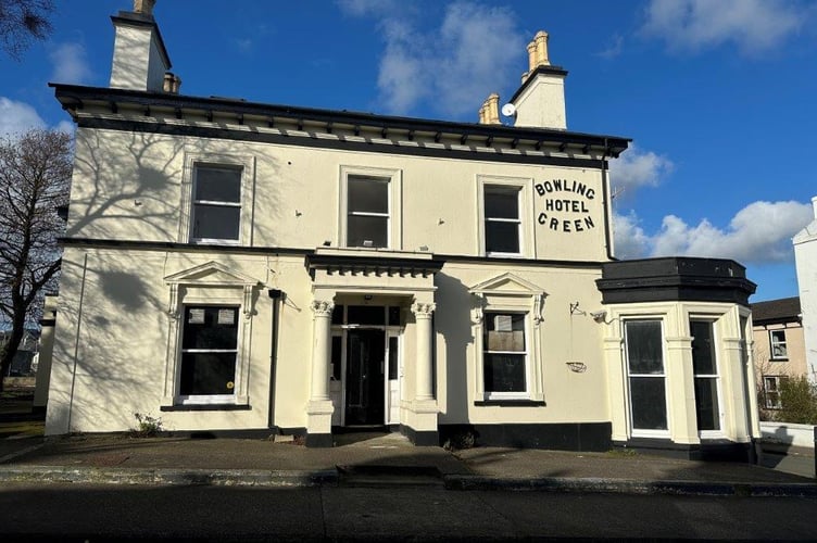 The former Bowling Green Hotel on Derby Road, Douglas