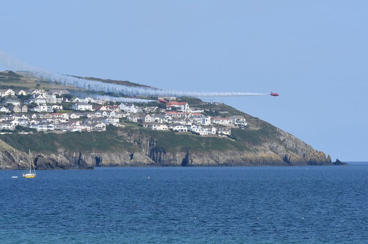 A previous Red Arrows display over Douglas bay 